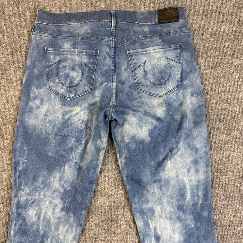 True Religion Jeans Women 29 Blue Halle Super Skinny Tie Dye Y2K USA Made - Picture 13 of 16